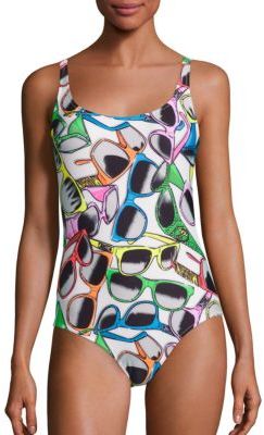 Moschino One-Piece Sunglasses Printed Swimsuit