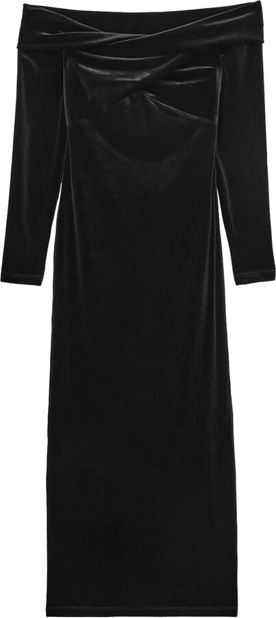 AllSaints Velvet Delta Midi Dress