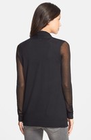 Thumbnail for your product : Vince Camuto Sheer Sleeve Open Front Cardigan (Regular & Petite)