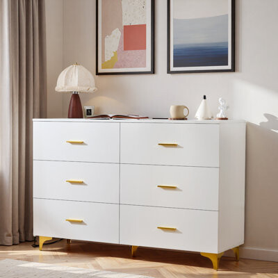 Bay Isle Home Modern Dresser Cabinet With 6 Drawers,