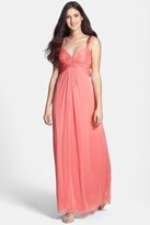 Thumbnail for your product : Aidan Mattox Aidan by Embellished Cutout Crinkled Chiffon Gown