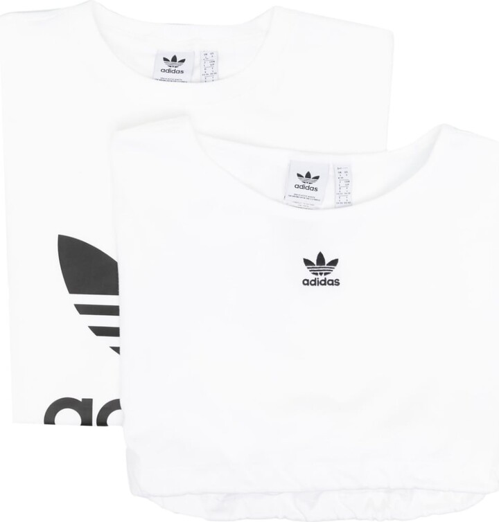 adidas Cotton T-shirt With Logo - ShopStyle Activewear Tops