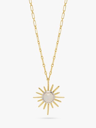 Lola Rose Curio Semi-Precious Stone Celestial Sunburst Pendant Necklace