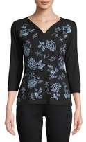 Thumbnail for your product : Karen Scott Petite Embroidered Cotton Top