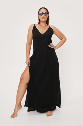 Nasty Gal Womens Plus Size Split Hem Beach Cover Up Maxi Dress