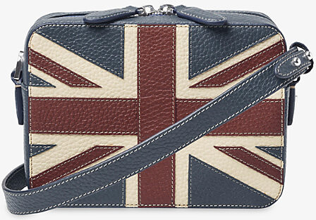 Aspinal of London Womens Brit Union Jack Leather Camera Bag