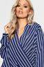 boohoo NEW Womens Plus Marnie Wrap Stripe Blouse in Polyester 3% Elastane