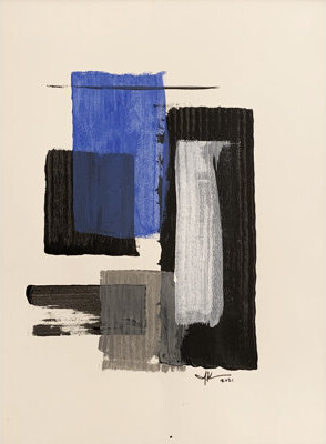 One-of-a-Kind Original Untitled 83 by J. Kent Martin - Unframed Painting on Peper