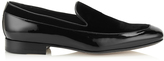 Thumbnail for your product : Jimmy Choo Rufus Black Velvet and Patent Slippers