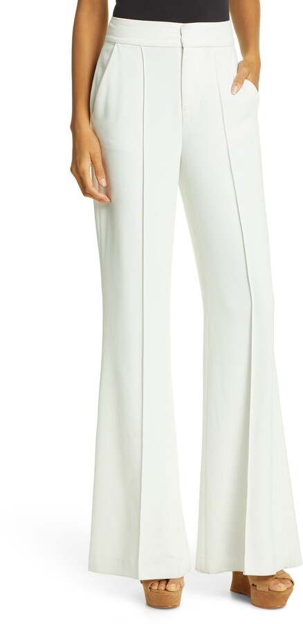 bootcut white trousers