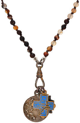Miracle Icons Men's Charms On Rosary-Inspired Necklace