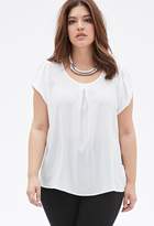 Thumbnail for your product : Forever 21 Plus Size Sheer Pleated-Front Blouse