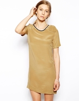 Thumbnail for your product : Le Mont St Michel Silk Dress With Contrast Trim