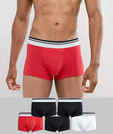 Thumbnail for your product : ASOS Design DESIGN 5 pack hipsters in red white & black with striped waistband in organic cotton save