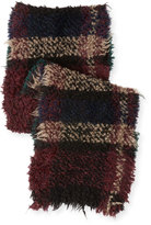Thumbnail for your product : Faliero Sarti L'Acessorio Exagere Fuzzy Plaid Raw-Edge Scarf, Multicolor