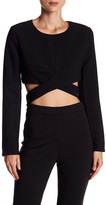 Thumbnail for your product : Do & Be Do + Be Cropped Long Sleeve Wrap Tie Shirt