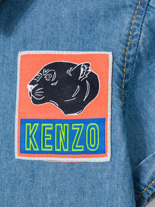 Kenzo Kids patch detailed denim shirt
