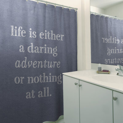 East Urban Home Handwritten Life Adventure Quote Single Shower Curtain