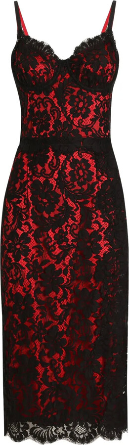 Dolce & Gabbana Floral-Lace Midi Dress