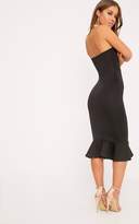 Thumbnail for your product : PrettyLittleThing Petite Isabella Black Bandeau Frill Hem Midaxi Dress