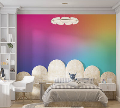Orren Ellis Premium Peel & Stick Wall Mural - Vibrant Gradient