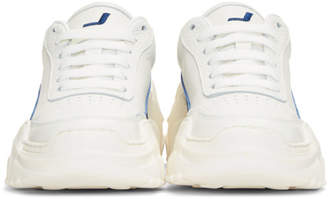 Joshua Sanders White and Blue Chunky Sole Sneakers