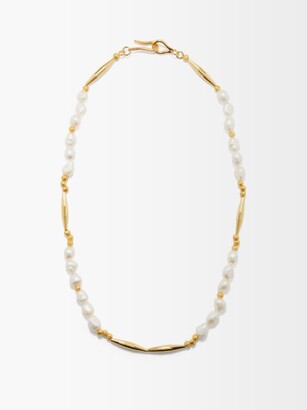 Tohum Pearl & 24kt Gold-plated Necklace - Pearl