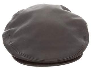 Hermes Leather Newsboy Hat