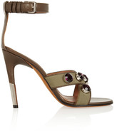 Thumbnail for your product : Givenchy Agata sandals in army-green canvas and leather with crystals