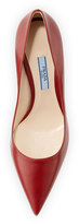 Thumbnail for your product : Prada Leather Pointed-Toe 85mm Pump, Red (Cotto)