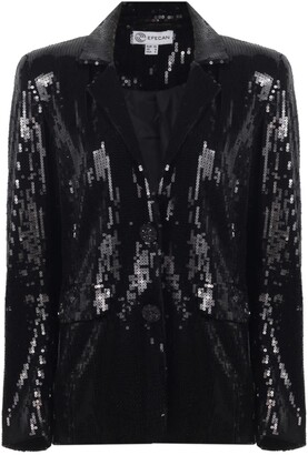 black sequin pants suit