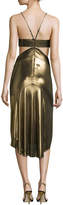 Thumbnail for your product : Halston Sleeveless Cutout Metallic Jersey Midi Dress, Bronze