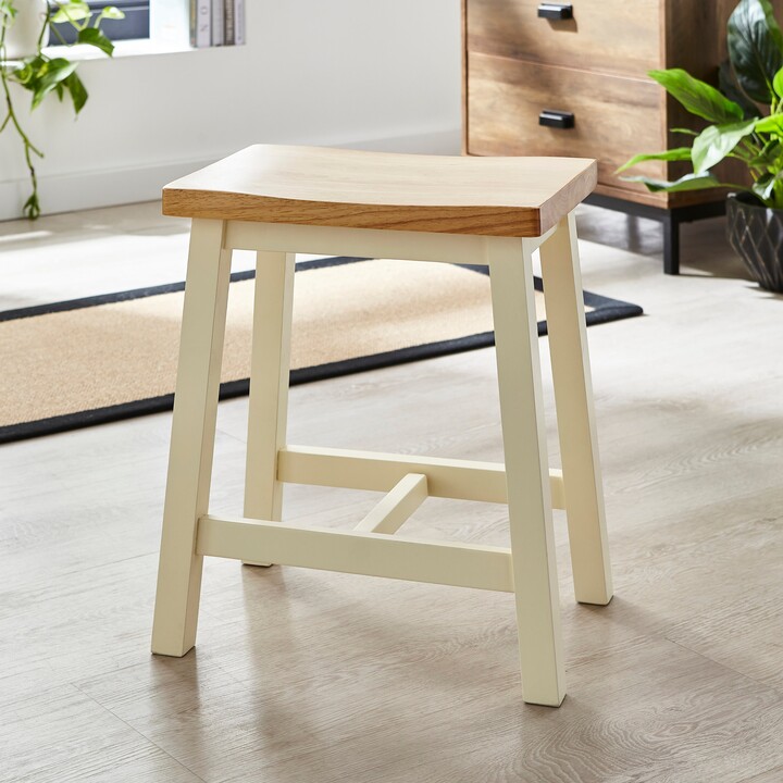 Dunelm Briston Low Stool Cream ShopStyle