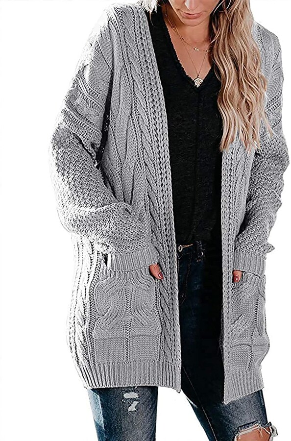 grey cardigan with pockets
