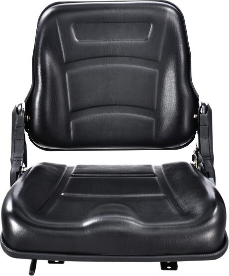 VEVORUniversalForkliftSeatFoldDownTractorSeatwithAdjustableAngleBackandMicroSwitch6.3-13.4inchExtendedSlotBlack