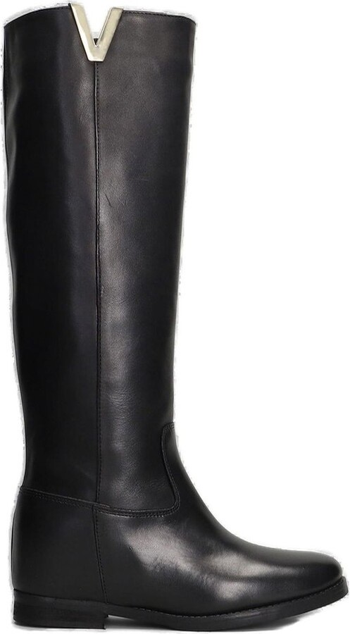 Julie Dee Round Toe Knee-High Boots