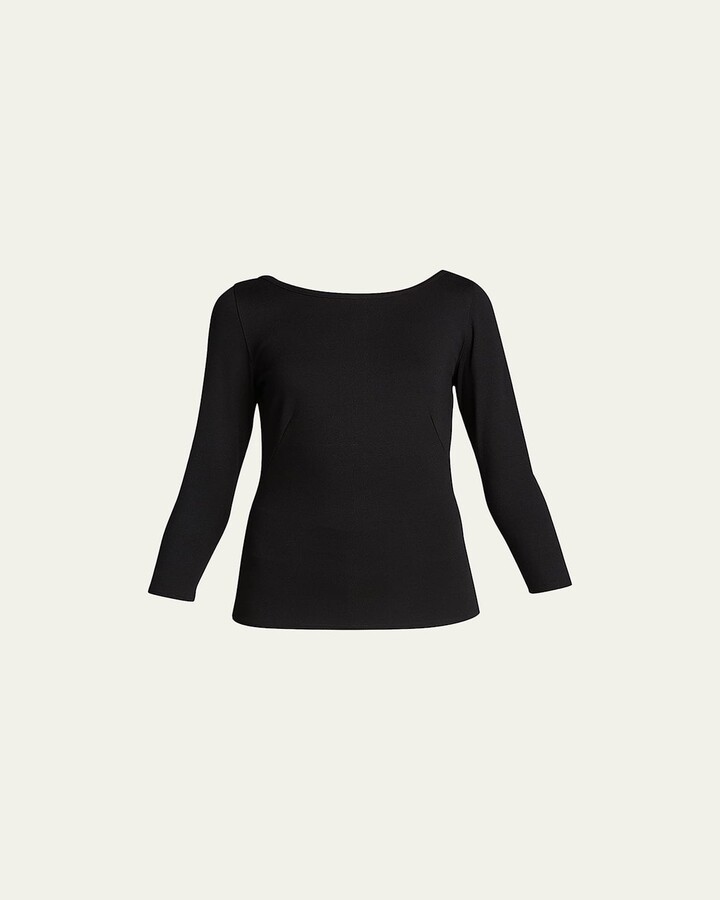 Akris Punto Three-Quarter-Sleeve Jersey Top