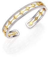 Thumbnail for your product : Jude Frances Soho White Topaz & Sterling Silver Venetian Kite Cuff Bracelet