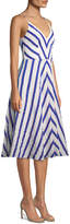 Thumbnail for your product : Monroe Chevron Linen-Stretch Midi Dress
