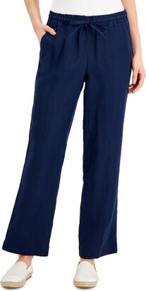 Charter Club Petite Linen Drawstring Pants, Created for Macy's