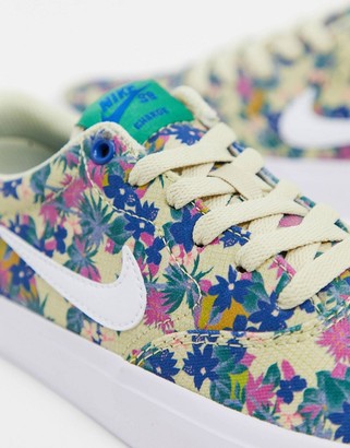 Nike SB Charge Canvas premium sneakers in floral print