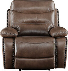 Hokku Designs Aashi Brown Leather-GEL Match Recliner Chair