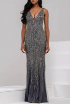 Thumbnail for your product : Jovani Stunning Sleeveless V-Neck Tulle Mermaid Gown 20736