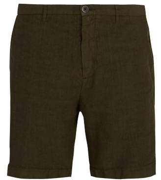 120% Lino Straight Leg Linen Shorts - Mens - Khaki
