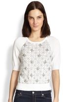 Thumbnail for your product : Milly Beaded Raglan-Sleeved Sweater