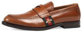 Thumbnail for your product : Gucci Strand Leather Loafer w/Web, Cognac