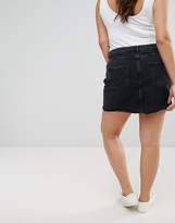 Thumbnail for your product : ASOS Curve Design Curve Denim Pelmet Skirt In Washed Black