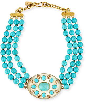 Ashley Pittman Bendi Turquoise & Light Horn Pendant Necklace