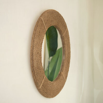 Breakwater Bay 24'' Hemp Hand-woven Artistry Wall Hanging Circle Mirror