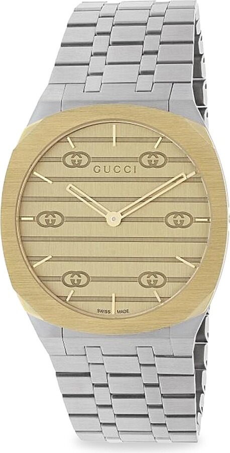 Men's 25H Two-Tone Stainless Steel Bracelet Watch, 34MM